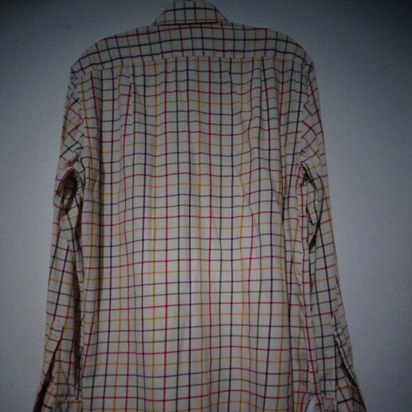 THE OXFORD SHIRT CO. MULTI-COLORED PLAID DRESS SHIRT SIZE 15 - Picture 6 of 7